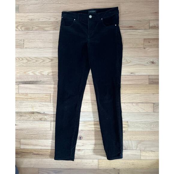Club Monaco Women's 0 Black Corduroy Pants Skinny Stretch Mid Rise Designer - Picture 4 of 12
